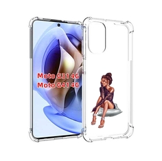 Чехол MyPads Девушка-на-подушке женский для Motorola Moto G31 4G / G41 4G
