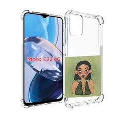 Чехол MyPads девушка-с-каре-и-тату для Motorola Moto E22 4G / E22i 4G