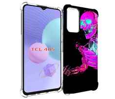 Чехол MyPads скелет-робот-фиолетовый для TCL 405