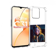 Чехол MyPads девушка-в-тени для OPPO Realme C31