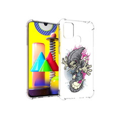 Чехол MyPads Tocco для Samsung Galaxy M31 нарисованный скелет на скейт борде