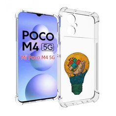 Чехол MyPads кит в лампочке с парусами для Xiaomi Poco M4 5G