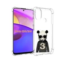 Чехол бампер MyPads Панда-в-костюме для Motorola Moto E30.