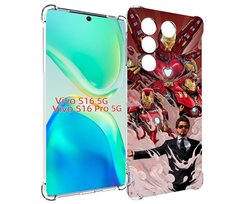 Чехол MyPads Тони-Старк-и-костюмы для Vivo S16 5G/S16 Pro 5G/V27/V27 Pro