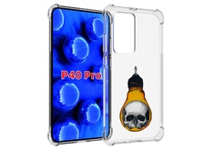 Чехол MyPads череп в лампочке для Huawei P40 Pro противоударный