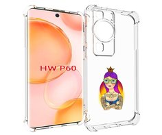 Чехол MyPads девушка в татуировках с короной для Huawei P60