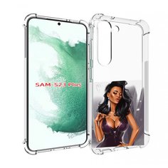 Чехол MyPads нарисованная-девушка-в-фиолетовом-платье женский для Samsung Galaxy S23 Pl