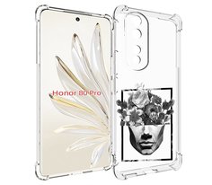 Чехол MyPads черно белая ваза в абстракции для Honor 80 Pro