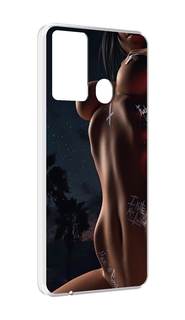 Чехол MyPads белые-татуировки-на-теле для Itel P37/Itel Vision 2S