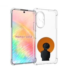 Чехол бампер MyPads парень в шляпе в оранжевом кружке для Honor