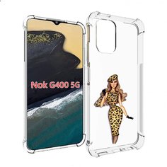Чехол MyPads леопардовое платье женский для Nokia G400 5G