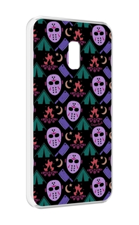 Чехол MyPads фиолетовые маски для Meizu 15