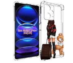 Чехол MyPads девушка-с-модным-чемоданом женский для Xiaomi Redmi Note 12 Pro + Plus