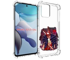 Чехол бампер MyPads девушка-с-текучей-маской женский для Motorol