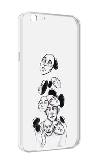 Чехол MyPads человек с разными масками для Oppo A77/F3 (2017 год)