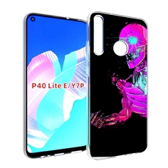 Чехол бампер MyPads скелет-робот-фиолетовый для Huawei P40 Lite