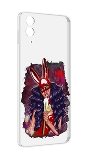 Чехол MyPads девушка-с-текучей-маской женский для Samsung Galaxy Z Flip 4 (SM-F721)