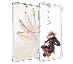 Чехол MyPads загадочная-девушка-в-костюме женский для Honor 80 Pro