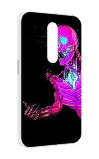Чехол MyPads скелет-робот-фиолетовый для Motorola Moto X Force (XT1585 / XT1581)