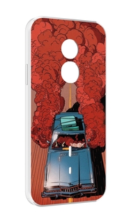 Чехол MyPads машина мчится с дымком для Doogee S51