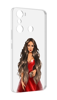 Чехол MyPads девушка-в-вечернем-платье женский для Infinix Hot 20i