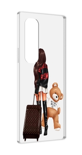 Чехол MyPads девушка-с-модным-чемоданом женский для Samsung Galaxy Z Fold 4 (SM-F936)