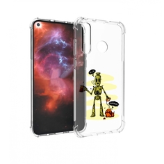 Чехол бампер MyPads прикольный робот для Huawei Nova 4 противоуд