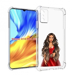 Чехол MyPads девушка-в-вечернем-платье женский для Honor X10 Max