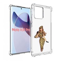Чехол MyPads леопардовое платье женский для Motorola Moto X30 Pro