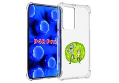Чехол MyPads рик-и-морти-в-кружке для Huawei P40 Pro противоударный