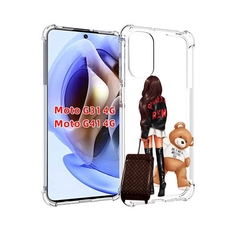 Чехол MyPads девушка-с-модным-чемоданом женский для Motorola Moto G31 4G / G41 4G