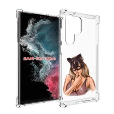 Чехол MyPads девушка-в-купальнике-с-маской-кошки женский для Samsung Galaxy S23 Ultra