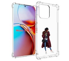 Чехол MyPads девушка-в-клетчатом-пальто для Motorola Moto X40