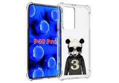 Чехол MyPads Панда-в-костюме для Huawei P40 Pro противоударный