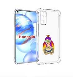 Чехол бампер MyPads девушка в татуировках с короной для Honor 30