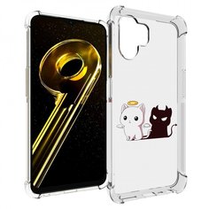 Чехол бампер MyPads котик-с-злой-тенью для Realme 10 5G противоу...