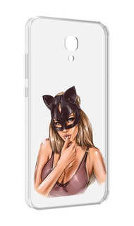 Чехол MyPads девушка-в-купальнике-с-маской-кошки женский для Meizu M6 (M711Q)