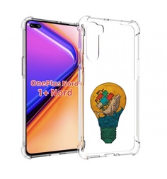 Чехол MyPads кит в лампочке с парусами для OnePlus Nord / 1+ Nord (1ая версия)