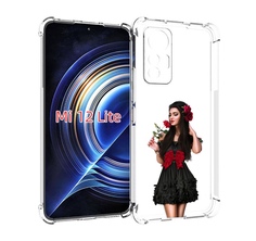 Чехол MyPads девушка-в-черном-платье-с-розой женский для Xiaomi 12 Lite