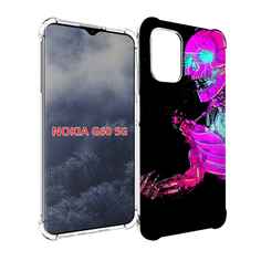 Чехол MyPads скелет-робот-фиолетовый для Nokia G60 5G