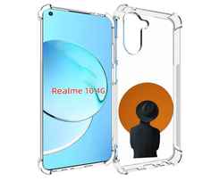 Чехол MyPads парень в шляпе в оранжевом кружке для Realme 10
