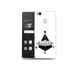 Чехол MyPads Tocco для Huawei P9 Lite черно белая летающая тарелка (PT74547.57.679)