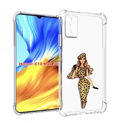 Чехол MyPads леопардовое платье женский для Honor X10 Max
