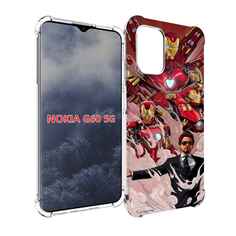 Чехол MyPads Тони-Старк-и-костюмы для Nokia G60 5G