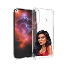 Чехол бампер MyPads Брюнетка-в-красном-платье для Huawei Nova 4