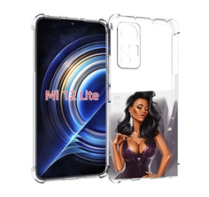 Чехол MyPads нарисованная-девушка-в-фиолетовом-платье женский для Xiaomi 12 Lite