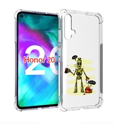 Чехол бампер MyPads прикольный робот для Honor 20.