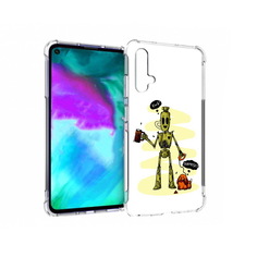 Чехол бампер MyPads прикольный робот для Huawei nova 5T противоу