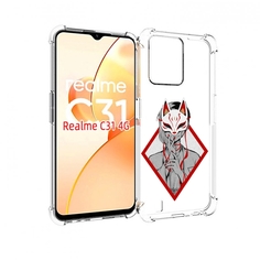 Чехол MyPads девушка в маске япония для OPPO Realme C31