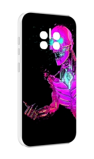 Чехол MyPads скелет-робот-фиолетовый для Doogee V11